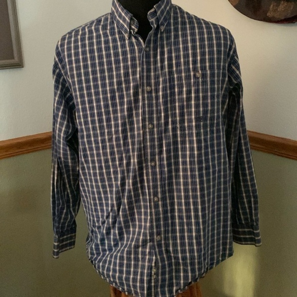 TwentyX Wrangler Plaid Long Sleeve button  down cotton shirt Medium
